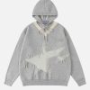 distressed knit hoodie   edgy urban streetwear staple 5489