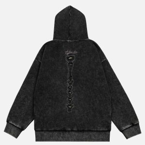 distressed skeleton hoodie edgy & youthful streetwear 1537
