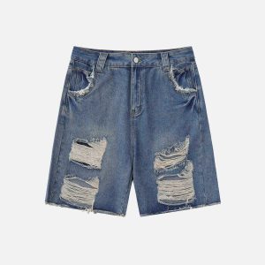 distressed vintage ripped denim shorts urban edge 1499