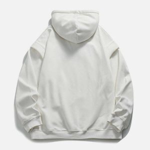 dual layer 'underock' hoodie trendy fake two design 6343