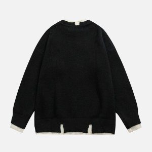 dual layer illusion sweater   chic & innovative design 2505