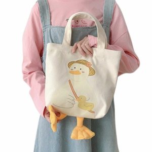 duck canvas straw hat bag   youthful & crafted design 5484