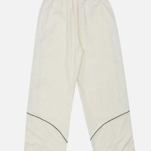 dynamic contrast topstitched baggy pants   urban trend 4842