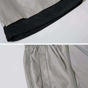 dynamic double layer zip shorts   urban & youthful style 1127