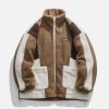 dynamic drawstring patchwork sherpa coat youthful appeal 4866