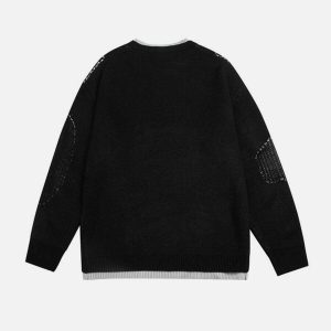 dynamic fake two sweater breakage design & urban appeal 2467