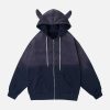 dynamic gradient embossed hoodie zipper detail 4966
