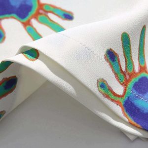 dynamic gradient hands print shirt youthful short sleeve 4039