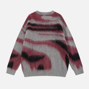 dynamic irregular color block sweater   y2k street chic 4151