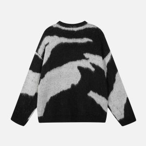 dynamic irregular colorblock sweater youthful streetwear 1673
