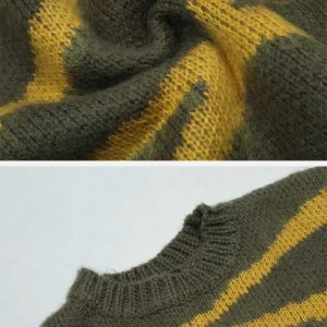 dynamic irregular striped sweater   youthful urban appeal 1386