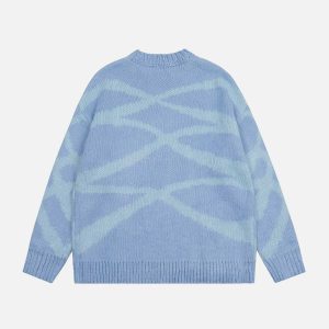 dynamic irregular striped sweater   youthful urban appeal 3780