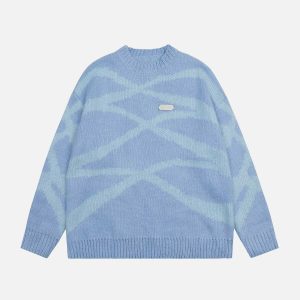 dynamic irregular striped sweater   youthful urban appeal 5470