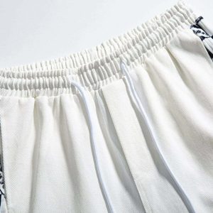 dynamic lattice stitched sweatpants   streetwear essential 8826