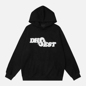 dynamic letter plastisol hoodie   urban & trendy fit 3310