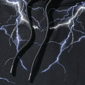 dynamic lightning print hoodie   urban & youthful style 2972
