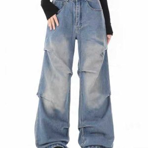 dynamic multiple wrinkle jeans   youthful urban trend 2141