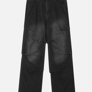 dynamic multiple wrinkle jeans   youthful urban trend 4055