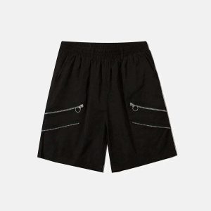 dynamic multizip shorts   youthful urban streetwear 6719