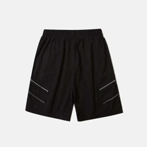 dynamic multizip shorts   youthful urban streetwear 6895