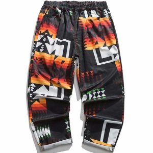 dynamic pattern full print pants   streetwear icon 4297