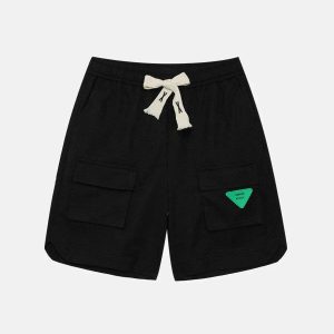 dynamic pocket drawstring shorts   sleek urban comfort 6500