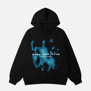 dynamic shadow print hoodie   urban & youthful style 7625