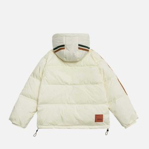 dynamic side stripe coat with multi pockets winter essential 3613