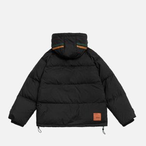 dynamic side stripe coat with multi pockets winter essential 7706