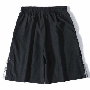 dynamic spliced button shorts with drawstring urban appeal 6243