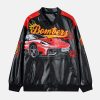 dynamic spliced racing pu jacket   urban & edgy appeal 5003