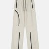 dynamic splicing zip pants   youthful streetwear appeal 7045