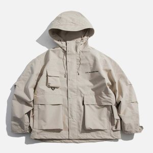 dynamic stereoscopic pocket hooded coat winter chic 4623