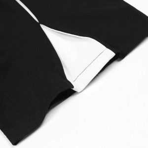 dynamic stitching split shorts youthful streetwear appeal 6944