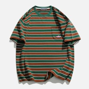 dynamic stripe 3d embroidery tee   youthful urban appeal 5934