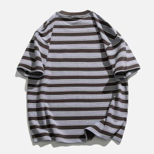 dynamic stripe 3d embroidery tee   youthful urban appeal 6751