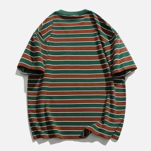 dynamic stripe 3d embroidery tee   youthful urban appeal 8001