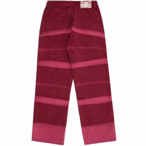 dynamic stripe spliced jeans   urban & youthful style 3640