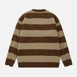 dynamic striped color block sweater   youthful urban chic 7275