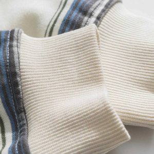 dynamic striped panel sweatshirt   simple yet trendy 5072