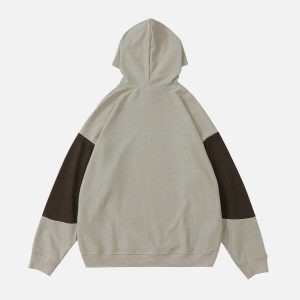 dynamic unloose print spliced hoodie   streetwear icon 2141
