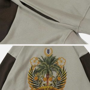 dynamic unloose print spliced hoodie   streetwear icon 6736