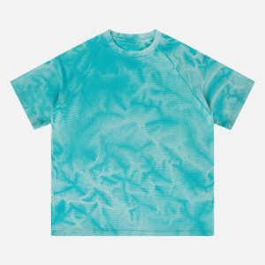 dynamic water ripples print tee   youthful & urban style 3379
