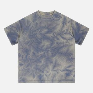 dynamic water ripples print tee   youthful & urban style 7991