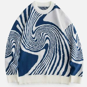 dynamic whirlpool knit sweater   urban chic design 1854