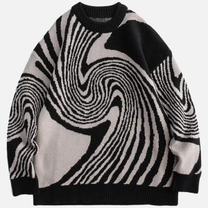 dynamic whirlpool knit sweater   urban chic design 2983