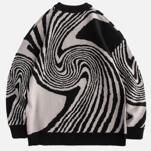 dynamic whirlpool knit sweater   urban chic design 7905