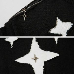 dynamic zipper cross sweater   urban & edgy design 3557