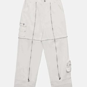 dynamic zipper loose pants youthful & sleek streetwear 1306