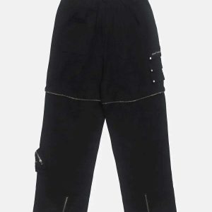 dynamic zipper loose pants youthful & sleek streetwear 2432
